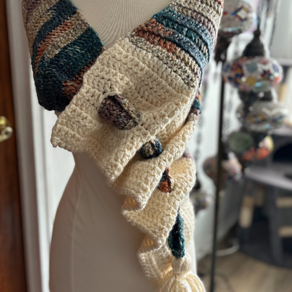 Handmade Crochet over the head scarf.